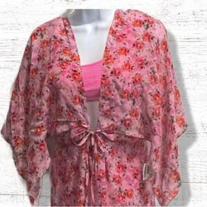 New Kareena’s Silky Sheer Floral Swimsuit Cover-Up One Size